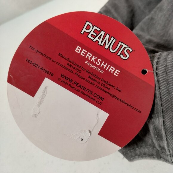 Peanuts Far Out Cap Hat Joe Cool Snoopy Woodstock Gray Red Canvas Strap Back - Picture 8 of 12